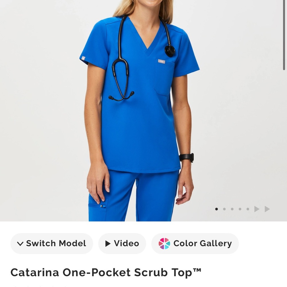 Figs Royal Blue Medium Catarina One-Pocket Scrub Top. PO#6393